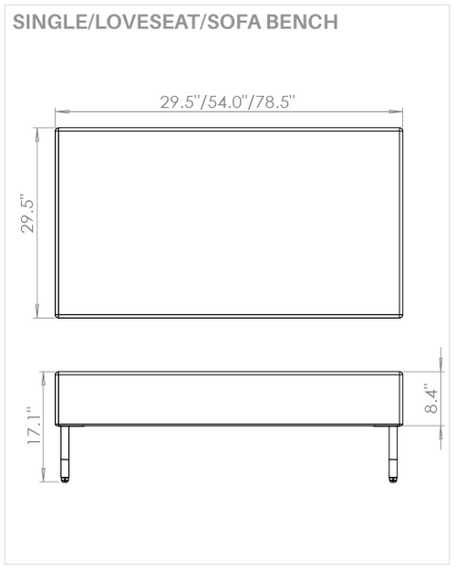 Akt Soft Seating Lounge Loveseat Bench - MooreCo AK-BN-295418