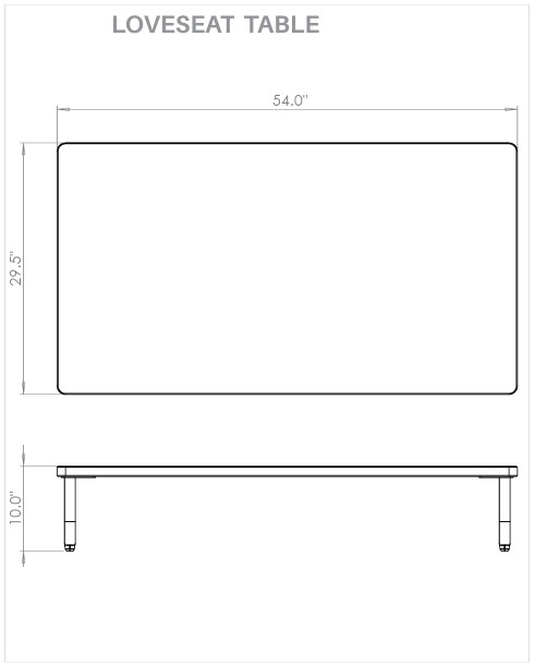 Akt Lounge Loveseat Table - MooreCo AK-TB-294510