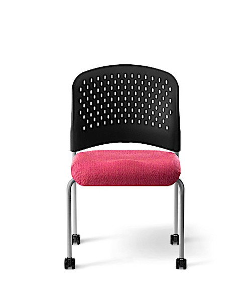 Perforated Back Stackable Armless Guest Chair with Cushioned Seat - OM Seating SG1K Perforated Back Stackable Armless Guest Chair with Cushioned Seat - OM Seating SG1K