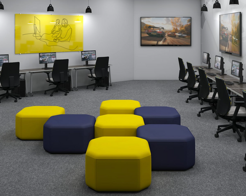 Elevate Wind Hexagonal Ottoman - MooreCo TS1041-GR01