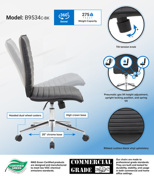 Hospitality Task Chair - Boss B9534C-BK Hospitality Task Chair - Boss B9534C-BK