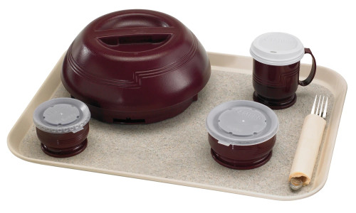 Camtray Versa Non-Skid Cafeteria Tray Pack of 12, shown with food delivery items (not included) - Cambro Camtray Versa Non-Skid Cafeteria Tray Pack of 12, shown with food delivery items (not included) - Cambro