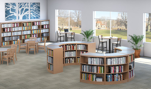 Stately Series Double Face Radius Shelving Starter - Russwood Stately Series Double Face Radius Shelving Starter - Russwood