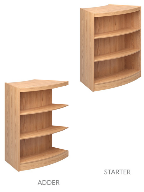 Stately Series Double Face Radius Shelving Adder - Russwood Stately Series Double Face Radius Shelving Adder - Russwood