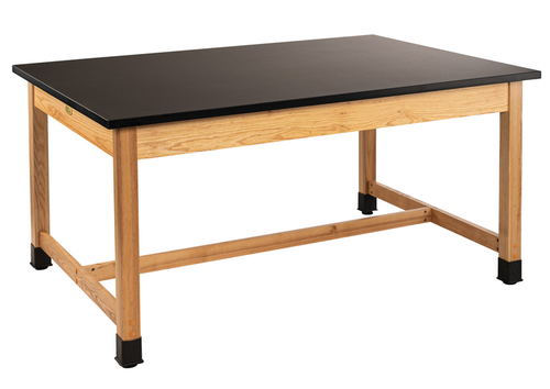 Phenolic Fixed Height Wood Frame Science Table - NPS **42"W x 60"L x 30"H**