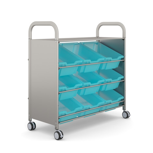 Callero Shield Antimicrobial Tilted Cart 9 Deep Trays - Gratnells SASET0144292929 Callero Shield Antimicrobial Tilted Cart 9 Deep Trays - Gratnells SASET0144292929