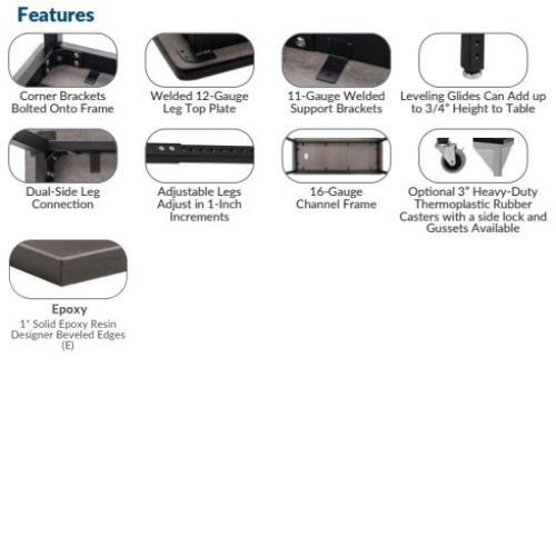 Epoxy Adjustable Height Steel Frame Science Table - NPS **Features** Epoxy Adjustable Height Steel Frame Science Table - NPS **Features**