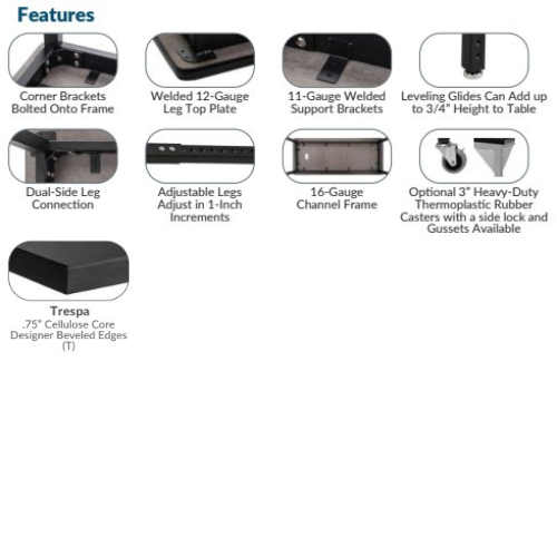 Trespa Adjustable Height Steel Frame Science Table - NPS **Features** Trespa Adjustable Height Steel Frame Science Table - NPS **Features**