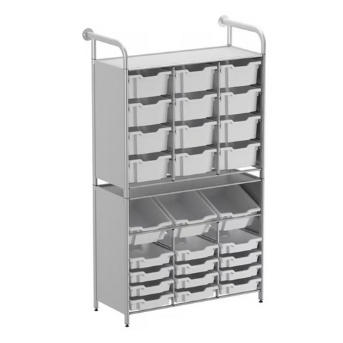 Callero Custom Tall Maker-Store Starter Unit 12 Shallow & 3 Deep Tilting & 12 Deep Trays - Gratnells CSTA340744 Callero Custom Tall Maker-Store Starter Unit 12 Shallow & 3 Deep Tilting & 12 Deep Trays - Gratnells CSTA340744