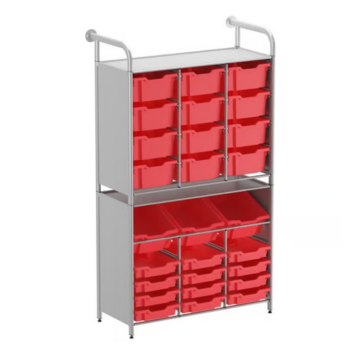 Callero Custom Tall Maker-Store Starter Unit 12 Shallow & 3 Deep Tilting & 12 Deep Trays - Gratnells CSTA340744 Callero Custom Tall Maker-Store Starter Unit 12 Shallow & 3 Deep Tilting & 12 Deep Trays - Gratnells CSTA340744