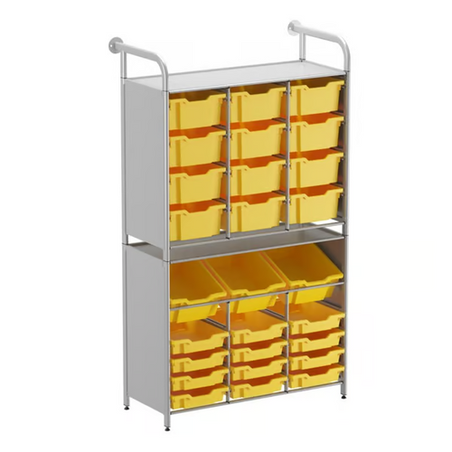 Callero Custom Tall Maker-Store Starter Unit 12 Shallow & 3 Deep Tilting & 12 Deep Trays - Gratnells CSTA340744 Callero Custom Tall Maker-Store Starter Unit 12 Shallow & 3 Deep Tilting & 12 Deep Trays - Gratnells CSTA340744