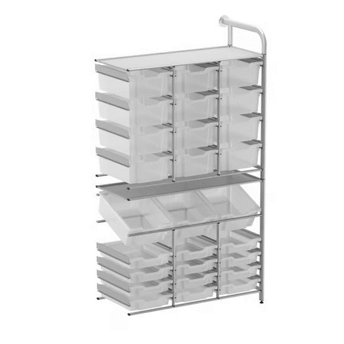 Callero Custom Tall Maker-Store Adder Unit 12 Shallow & 3 Deep Tilting & 12 Deep Trays - Gratnells CADD340744 Callero Custom Tall Maker-Store Adder Unit 12 Shallow & 3 Deep Tilting & 12 Deep Trays - Gratnells CADD340744