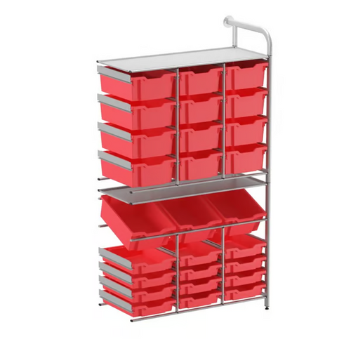 Callero Custom Tall Maker-Store Adder Unit 12 Shallow & 3 Deep Tilting & 12 Deep Trays - Gratnells CADD340744 Callero Custom Tall Maker-Store Adder Unit 12 Shallow & 3 Deep Tilting & 12 Deep Trays - Gratnells CADD340744