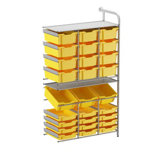 Callero Custom Tall Maker-Store Adder Unit 12 Shallow & 3 Deep Tilting & 12 Deep Trays - Gratnells CADD340744 Callero Custom Tall Maker-Store Adder Unit 12 Shallow & 3 Deep Tilting & 12 Deep Trays - Gratnells CADD340744