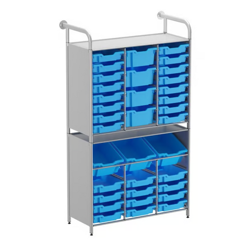 Callero Custom Tall Maker-Tall Starter Unit 28 Shallow & 3 Deep Tilting & 4 Deep Trays - Gratnells CSTA342144 Callero Custom Tall Maker-Tall Starter Unit 28 Shallow & 3 Deep Tilting & 4 Deep Trays - Gratnells CSTA342144