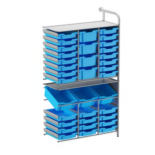 Callero Custom Tall Maker-Tall Adder Unit 28 Shallow & 3 Deep Tilting & 4 Deep Trays - Gratnells CADD342144 Callero Custom Tall Maker-Tall Adder Unit 28 Shallow & 3 Deep Tilting & 4 Deep Trays - Gratnells CADD342144
