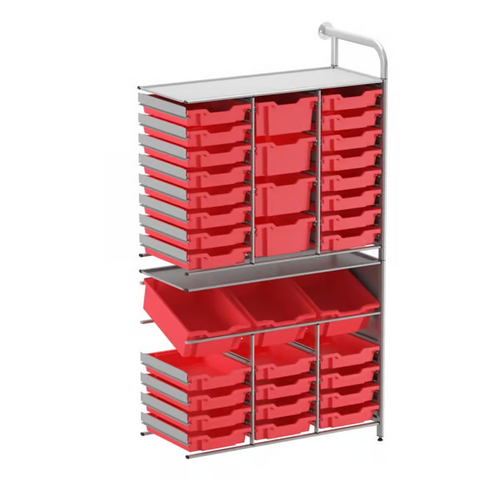 Callero Custom Tall Maker-Tall Adder Unit 28 Shallow & 3 Deep Tilting & 4 Deep Trays - Gratnells CADD342144 Callero Custom Tall Maker-Tall Adder Unit 28 Shallow & 3 Deep Tilting & 4 Deep Trays - Gratnells CADD342144