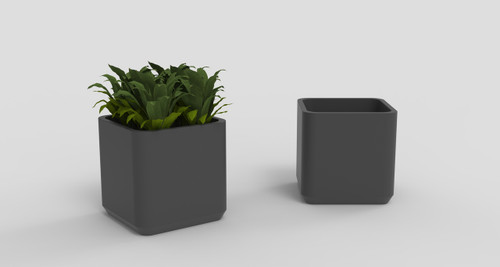 BODEN Concrete Planter - Magnuson Group BOD-P-01 **Example With and Without a Plant - Plant Not Included** BODEN Concrete Planter - Magnuson Group BOD-P-01 **Example With and Without a Plant - Plant Not Included**