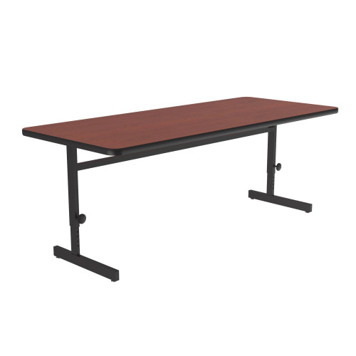 Adjustable Height Designer High Pressure Laminate Workstation and Student Desk, Shown Without Matching Edge Band - Correll Adjustable Height Designer High Pressure Laminate Workstation and Student Desk, Shown Without Matching Edge Band - Correll