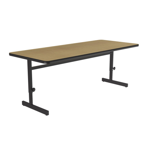 Adjustable Height Designer High Pressure Laminate Workstation and Student Desk, Shown Without Matching Edge Band - Correll Adjustable Height Designer High Pressure Laminate Workstation and Student Desk, Shown Without Matching Edge Band - Correll