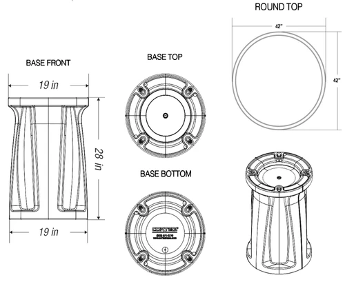 Endurance Cylinder Base Table - Cortech 668