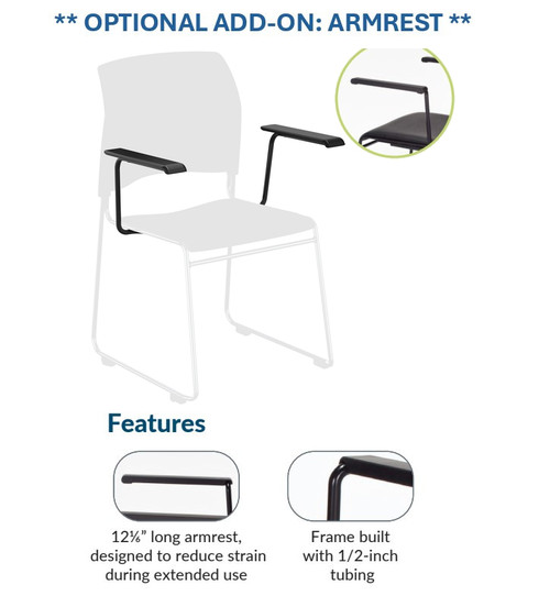 Armrests for Cafetorium Plush Vinyl Bar Stool - NPS 8710B-11-10
**Sold Separately**