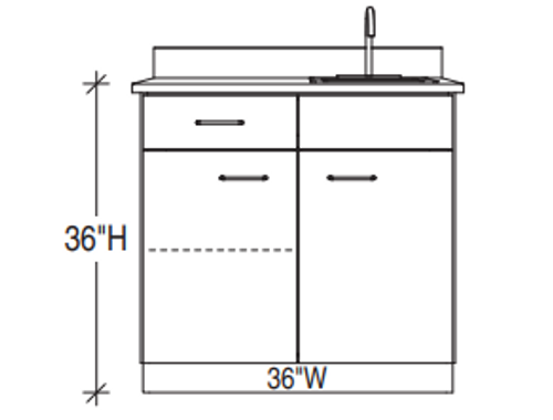 Base Cabinet Right Sink Module with Single Drawer and Double Door Storage Compartment - Stevens Industries Base Cabinet Right Sink Module with Single Drawer and Double Door Storage Compartment - Stevens Industries