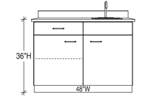 Base Cabinet Right Sink Module with Single Drawer and Double Door Storage Compartment - Stevens Industries Base Cabinet Right Sink Module with Single Drawer and Double Door Storage Compartment - Stevens Industries