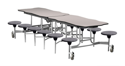 Mobile Bedrock Cafeteria Table with Stools - NPS MBTS Mobile Bedrock Cafeteria Table with Stools - NPS MBTS