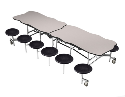 Mobile Bedrock Cafeteria Table with Stools - NPS MBTS Mobile Bedrock Cafeteria Table with Stools - NPS MBTS