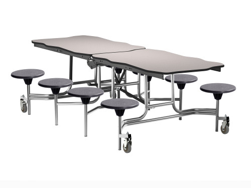 Mobile Bedrock Cafeteria Table with Stools - NPS MBTS Mobile Bedrock Cafeteria Table with Stools - NPS MBTS