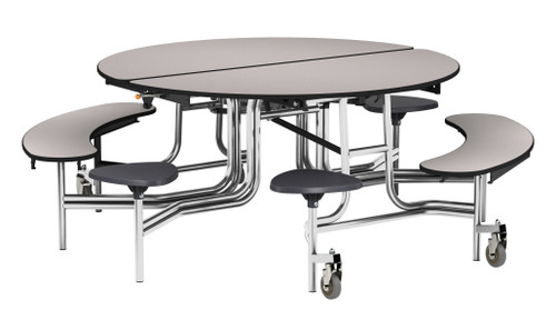 Mobile Round Table with Combo Seating - NPS MTR60SB