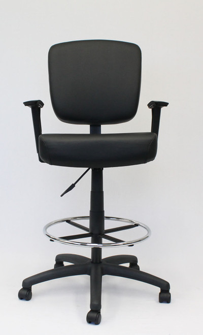 Heavy Duty Office Stool with Adjustable Armrest - Boss B1681-BK