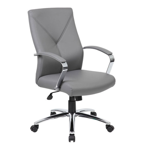 LeatherPlus Executive Chair - Boss B10101-GY - Grey LeatherPlus Executive Chair - Boss B10101-GY - Grey