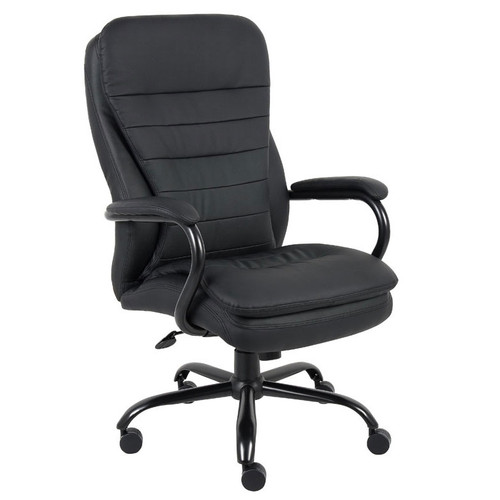 Heavy Duty Double Plush LeatherPlus Chair - Boss B991-CP - Caressoft