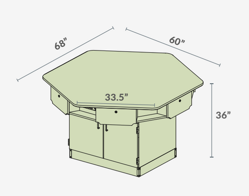 Hexagon Science Workstation with Epoxy Top - NPS