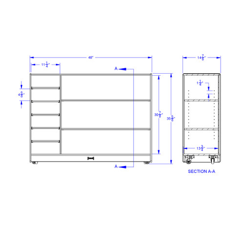 Adjustable Combo Mobile Straight-Shelf - Jonti-Craft Adjustable Combo Mobile Straight-Shelf - Jonti-Craft