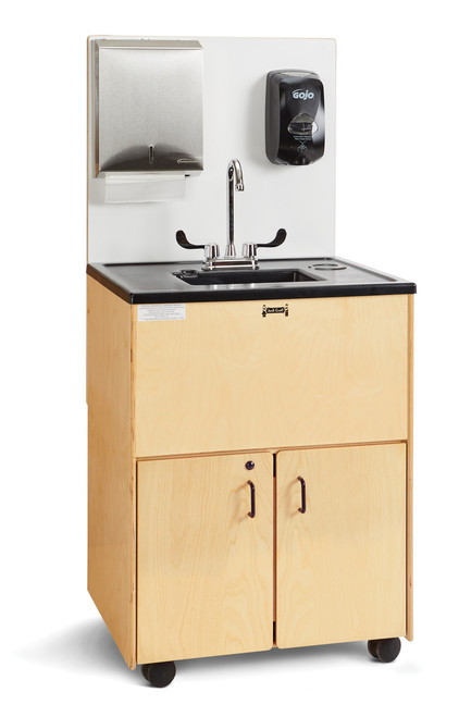 Clean Hands Helper Dispenser Backsplash - Jonti-Craft 1376JC **Attaches to a Mobile Sink. Dispensers NOT included**