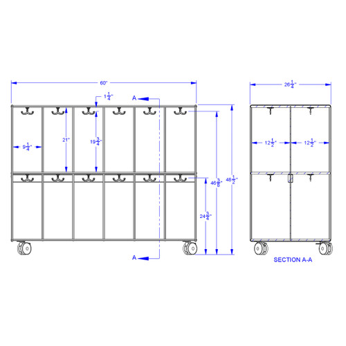 24 Section Mobile Backpack Cubbie - Jonti-Craft 3956JC 24 Section Mobile Backpack Cubbie - Jonti-Craft 3956JC
