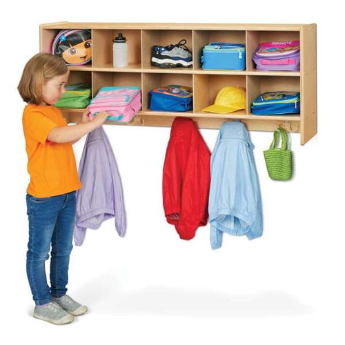 Young Time 10 Section Wall Mounted Coat Locker With Storage - Jonti-Craft 7104YT