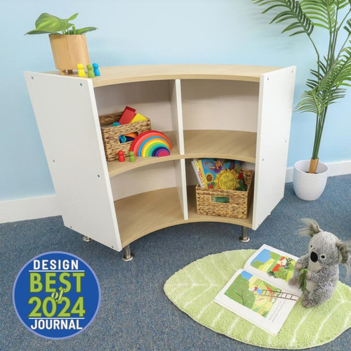 Elevated Curve Out Storage Cabinet - Whitney Brothers 