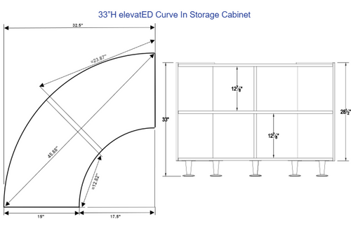 elevatED Curve In Storage Cabinet - Whitney Brothers - WB1925