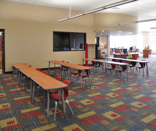 Intellect Rectangle Activity Table, shown in classroom environment (chairs not included) - KI Intellect Rectangle Activity Table, shown in classroom environment (chairs not included) - KI