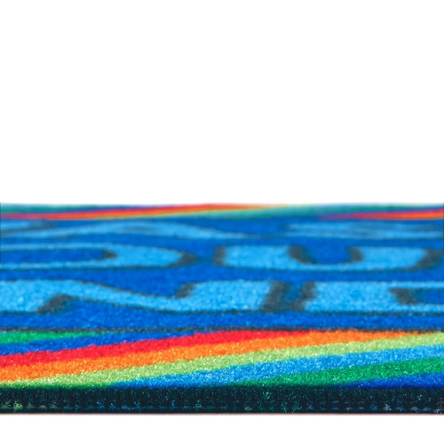 Rainbow Stripe Sanitize and Wash Your Hands Here Value Rug - Carpets for Kids #37.44