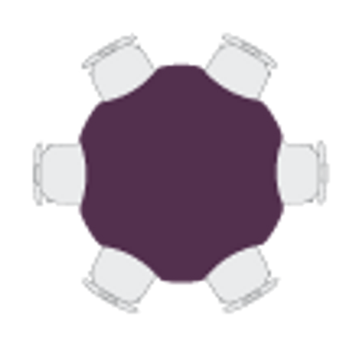 Modern Classic Flower Shaped Dry Erase Table with Adjustable Height - Allied USA CL60FLDE
Showing Chair Placement