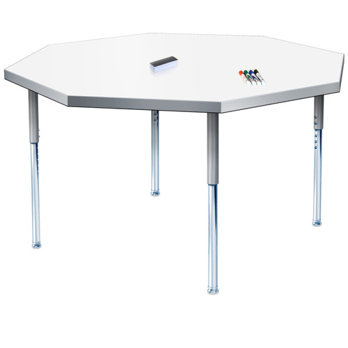 Modern Classic Octagon Shaped Dry Erase Table with Adjustable Height - Allied USA CLS48OTDE Modern Classic Octagon Shaped Dry Erase Table with Adjustable Height - Allied USA CLS48OTDE