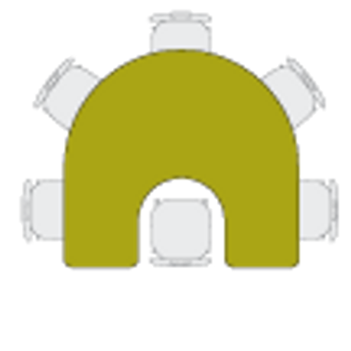 Aero Horseshoe Shaped Dry Erase Table with Adjustable Height - Allied USA ARO666HDE
Showing Chair Placement