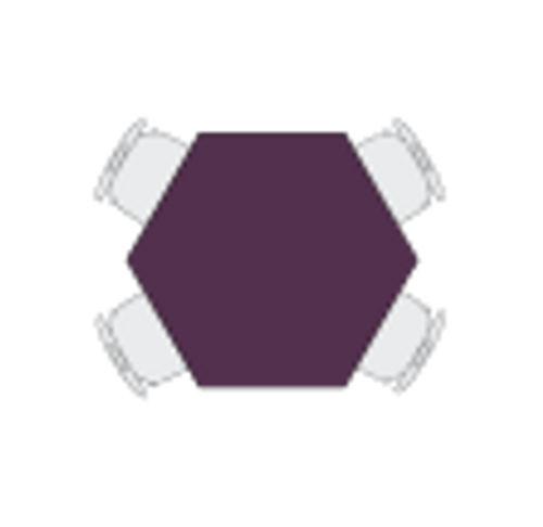 Aero Octagon Octagon Shaped Dry Erase Table with Adjustable Height- Allied USA ARO48OTDE
Shown with Chair Placement