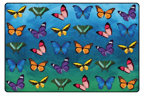 Pixel Perfect Beautiful Butterfly Seating Rug - Carpets For Kids