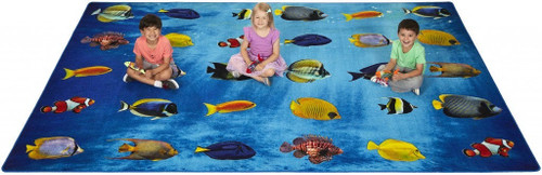 Pixel Perfect Friendly Fish Seating Rug - Carpets For Kids